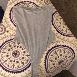 Strapless grey bodysuit